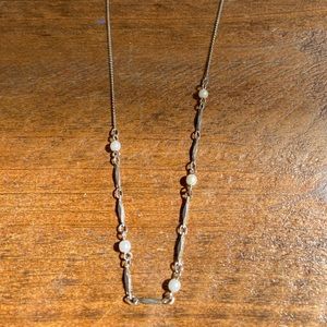 Vintage Art Deco pearls on silver chain